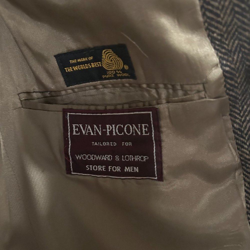 Evane-Picone 100% Wool Men Blazer With Patch Elbo… - image 2